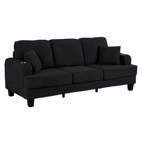 Moretaine Contemporary Black Sofa SL6932BK-SF-PK by Furniture of America 11