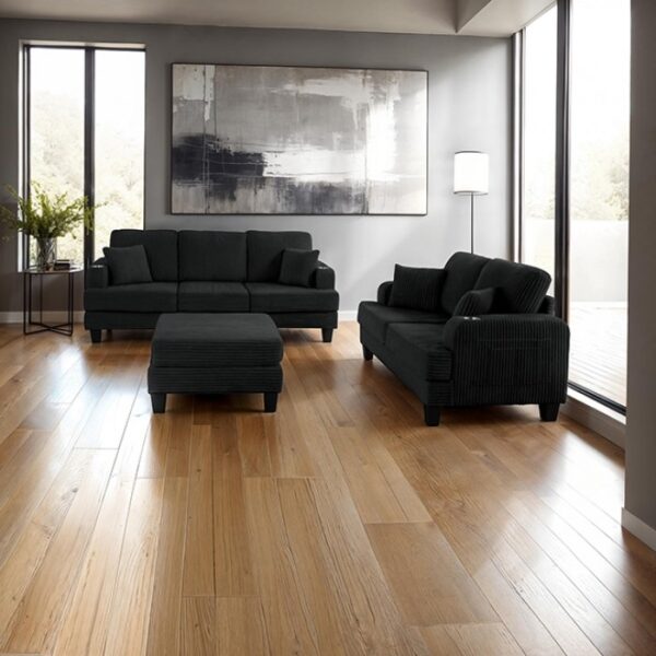 Moretaine Contemporary Black Sofa SL6932BK-SF-PK by Furniture of America 12
