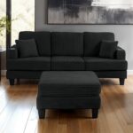 Moretaine Contemporary Black Sofa SL6932BK-SF-PK by Furniture of America 13