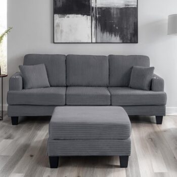 Moretaine Contemporary Dark Gray Sofa SL6932DG-SF-PK by Furniture of America