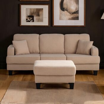 Cinderford SL6936BG-SF-PK Contemporary Beige Sofa by Furniture of America