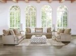 Loughlin Sofa  Light Brown Chenille Sofa SM5193-SF  By Furniture of America 11