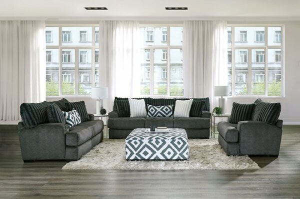 Loughlin Transitional Gun Metal Sofa SM5195-SF By Furniture of America 8