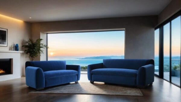 Severo Contemporary Royal Blue Velvet Sofa  FM61005BL-SF by Furniture of America 11