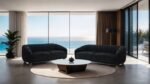 Kolvere Contemporary Black Chenille Sofa FM61006BK-SF by Furniture of America 12