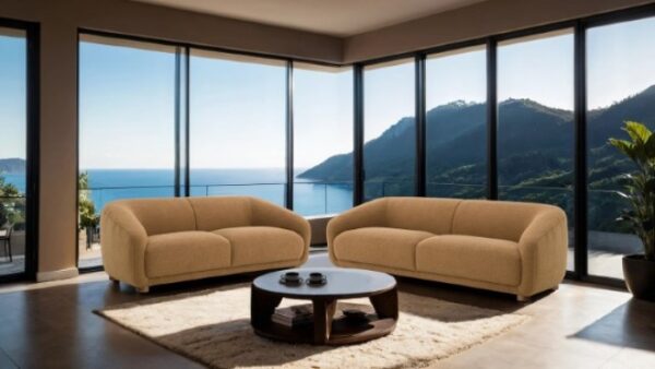 Kolvere Contemporary Brown Bouclé Sofa  FM61006BR-SF by Furniture of America 9