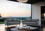 Vermon  Contemporary Gray Chenille Sofa  FM61004GY-SF by Furniture of America 17