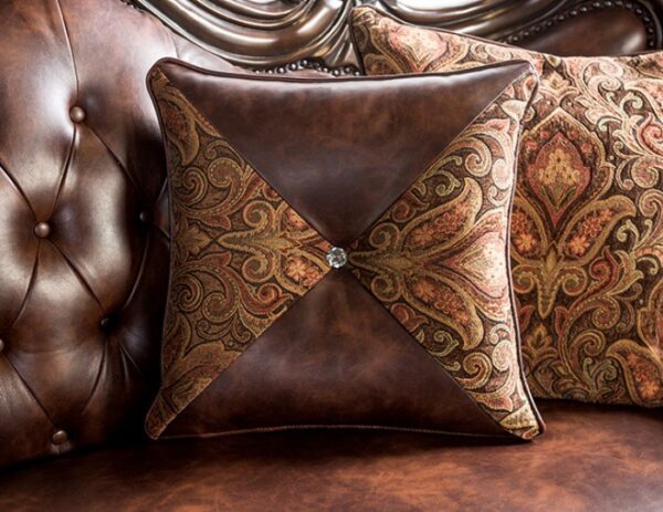 Palencia Traditional Dark Cherry and Brown Sofa FM65005BR-SF by Furniture of America 14