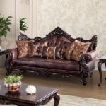 Palencia Traditional Dark Cherry and Brown Sofa FM65005BR-SF by Furniture of America 15