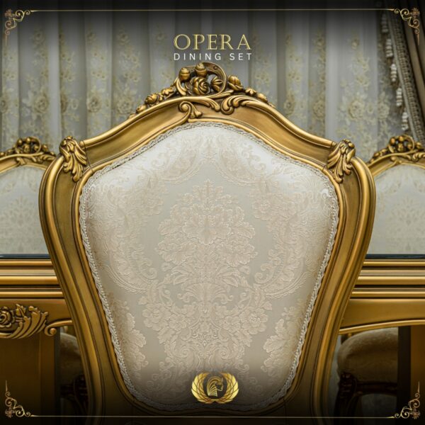 Handmade Gold Beige Opera Dining Side Chair 15