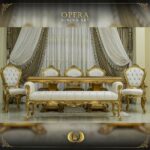 Handmade Gold Beige Opera Bench 17