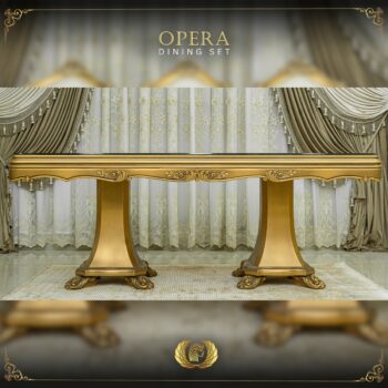 Handmade Gold Beige Opera Dining Table