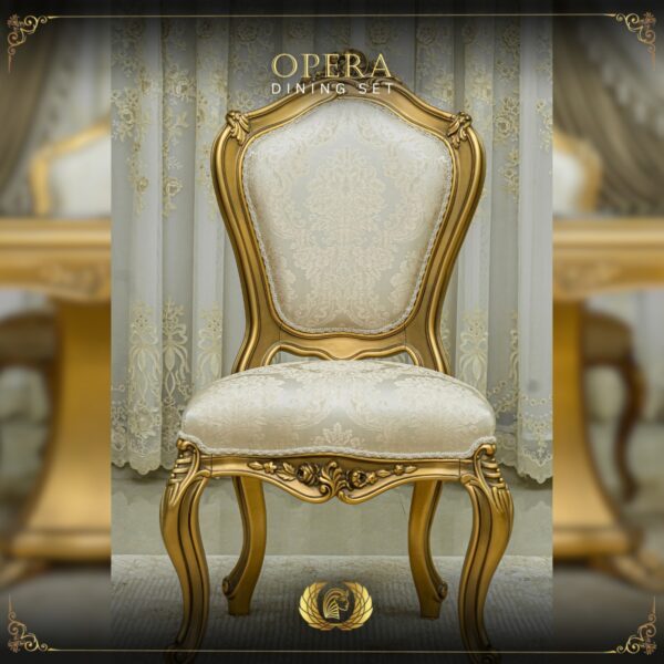 Handmade Gold Beige Opera Dining Side Chair 13