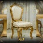 Handmade Gold Beige Opera Dining Side Chair 17