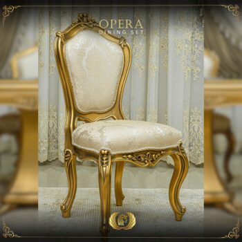 Handmade Gold Beige Opera Dining Side Chair