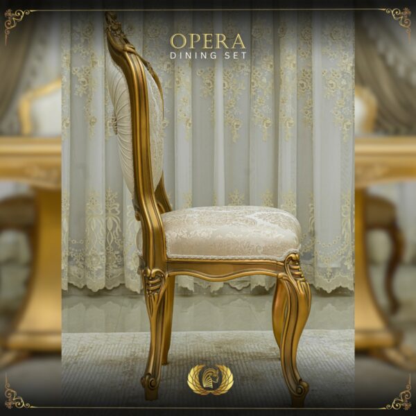 Handmade Gold Beige Opera Dining Side Chair 12