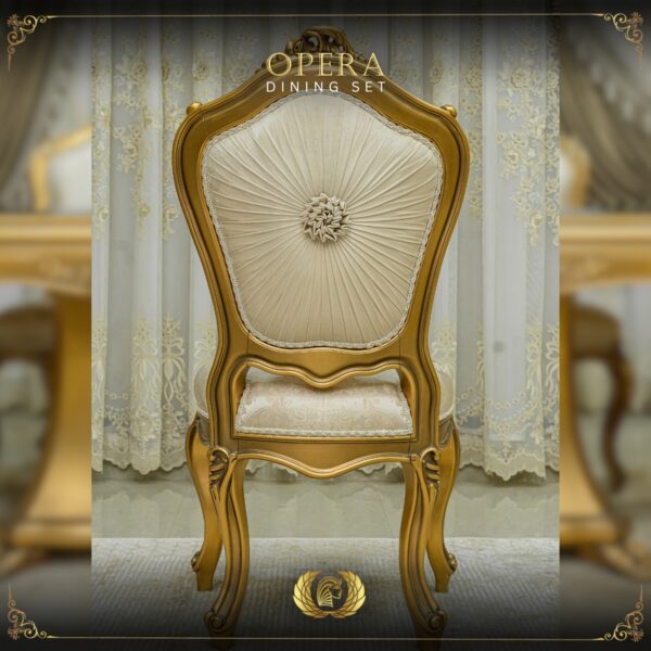 Handmade Gold Beige Opera Dining Side Chair 11