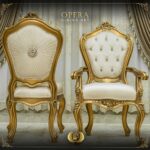 Handmade Gold Beige Opera Dining Table Set 31