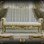 Handmade Gold Beige Opera Bench 16