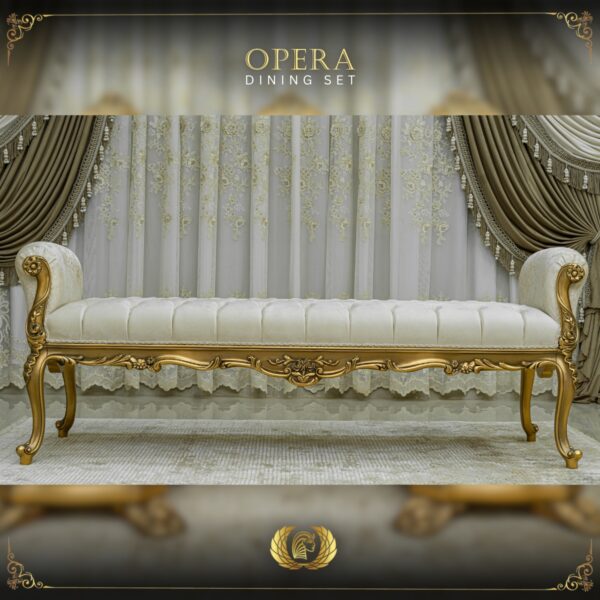 Handmade Gold Beige Opera Bench 11