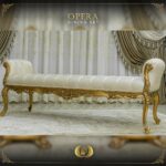 Handmade Gold Beige Opera Bench 13
