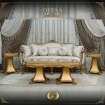 Handmade Gold Beige Opera End Table 14