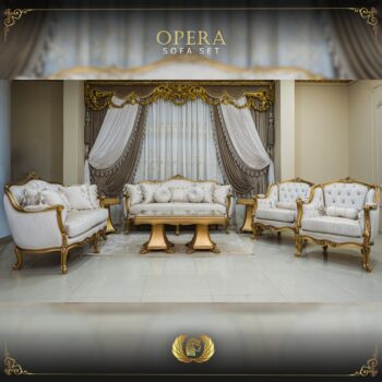 4PCS Handmade Gold Beige Opera Sofa Set