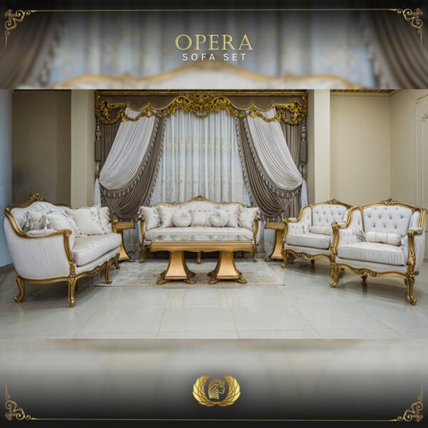 Handmade Gold Beige Opera Coffee Table 12