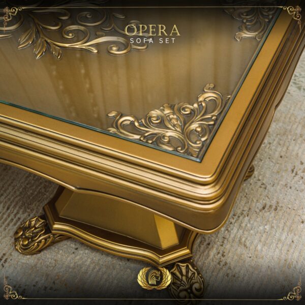 Handmade Gold Beige Opera Coffee Table 11
