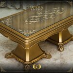Handmade Gold Beige Opera Coffee Table 14