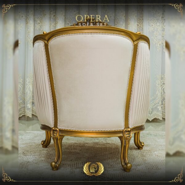 Handmade Gold Beige Opera Chair 12