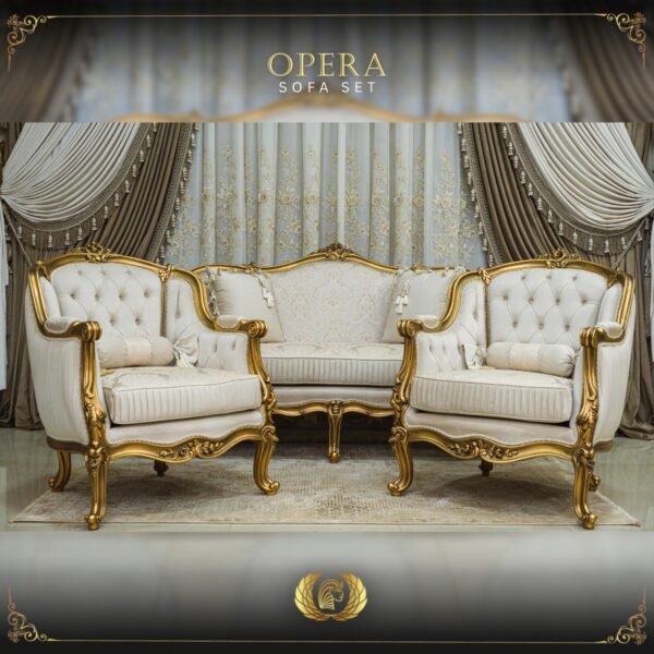 Handmade Gold Beige Opera Chair 15