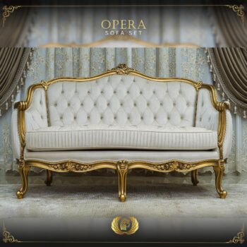 Handmade Gold Beige Opera Loveseat