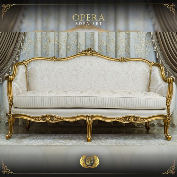Handmade Gold Beige Opera Sofa 11