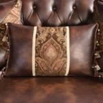 Palencia Traditional Dark Cherry and Brown Sofa FM65005BR-SF by Furniture of America - Image 5