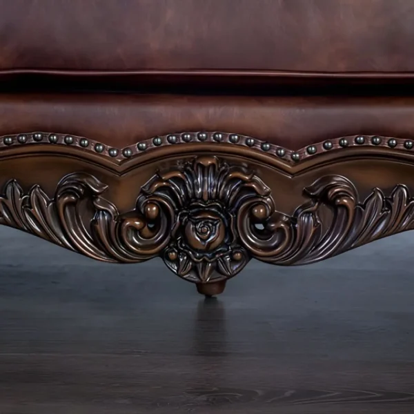 Palencia Traditional Dark Cherry and Brown Sofa FM65005BR-SF by Furniture of America - Image 4