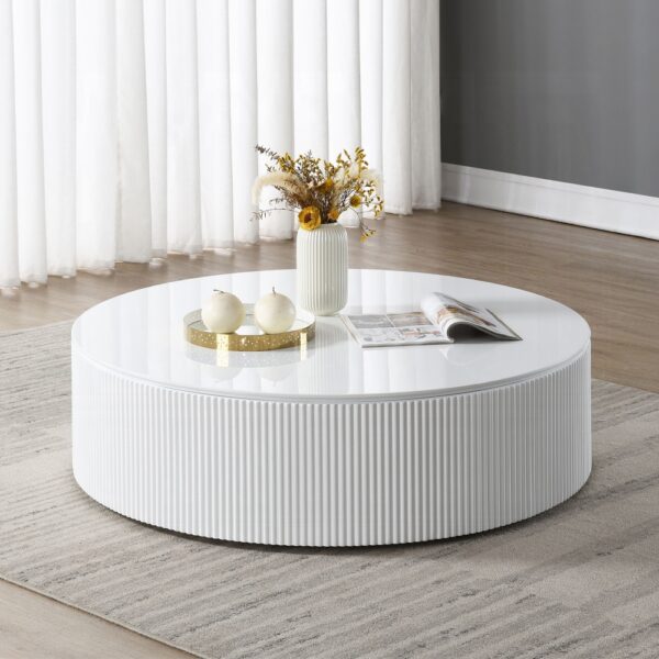 Dyllan White High Gloss Round Coffee Table LV03135 By ACME 6