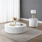 Dyllan White High Gloss Round End Table LV03136 By ACME 11
