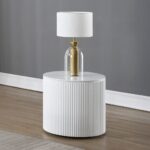 Dyllan White High Gloss Round End Table LV03136 By ACME 9
