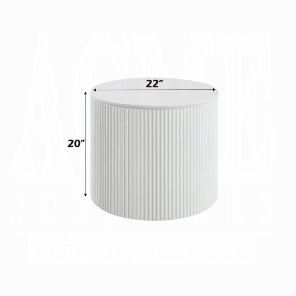 Dyllan White High Gloss Round End Table LV03136 By ACME 7