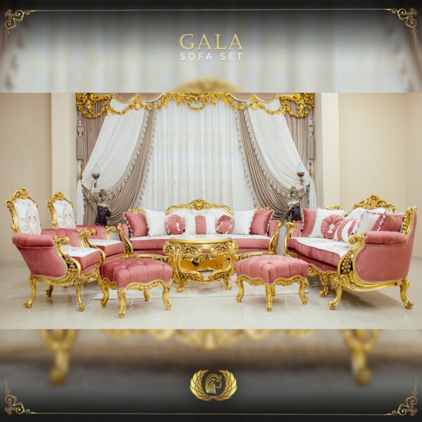 Handmade Gold Peach Gala Sofa 14