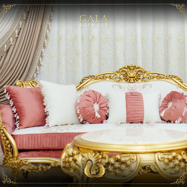 Handmade Gold Peach Gala Sofa 16