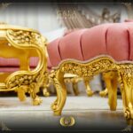 Handmade Gold Peach Gala Foot Stand 14