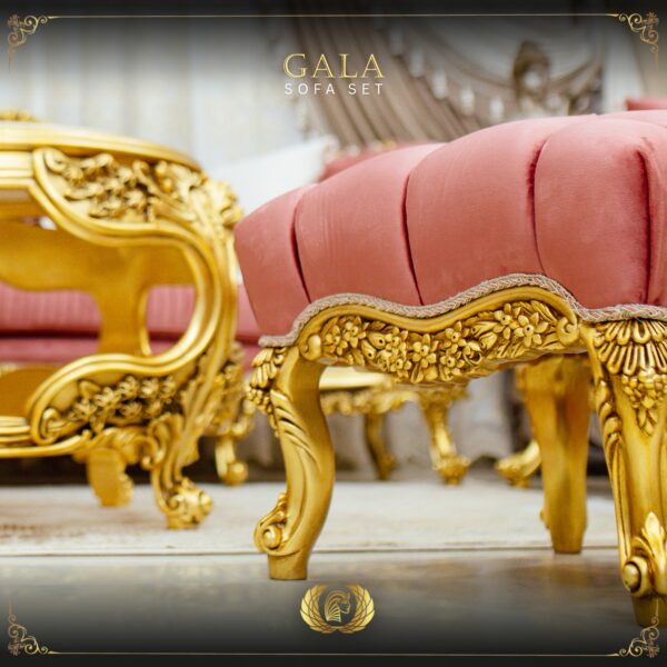 Handmade Gold Peach Gala Foot Stand 9