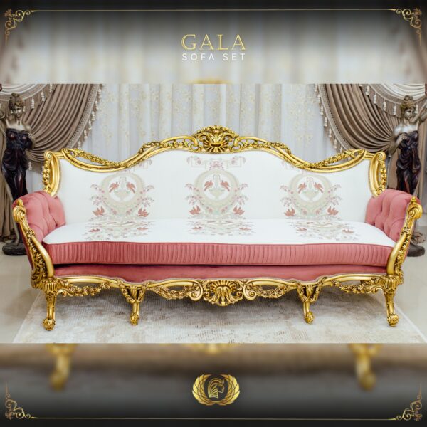 Handmade Gold Peach Gala Sofa 11
