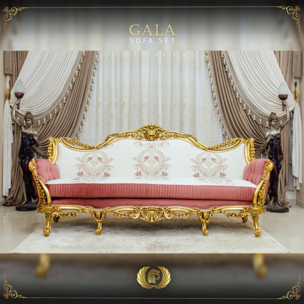 Handmade Gold Peach Gala Sofa 10