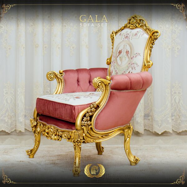Handmade Gold Peach Gala Chair 14