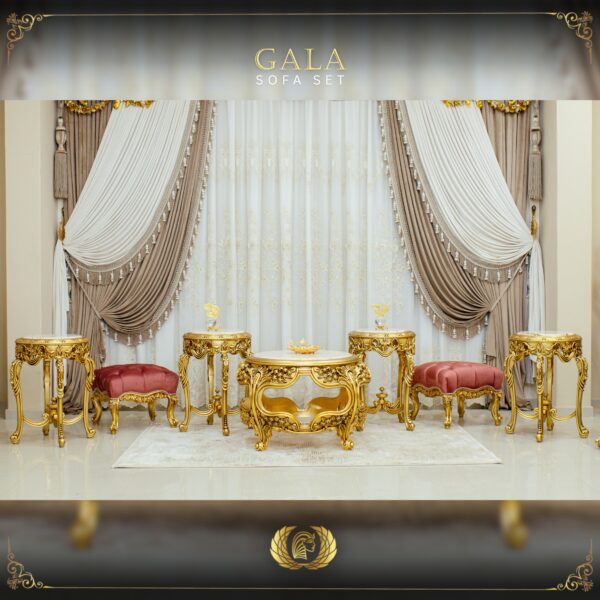 Handmade Gold Peach Gala End Table 12