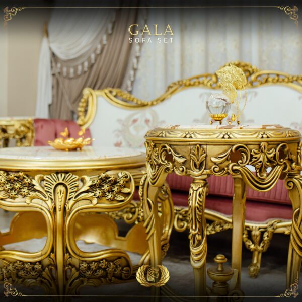 Handmade Gold Peach Gala End Table 14