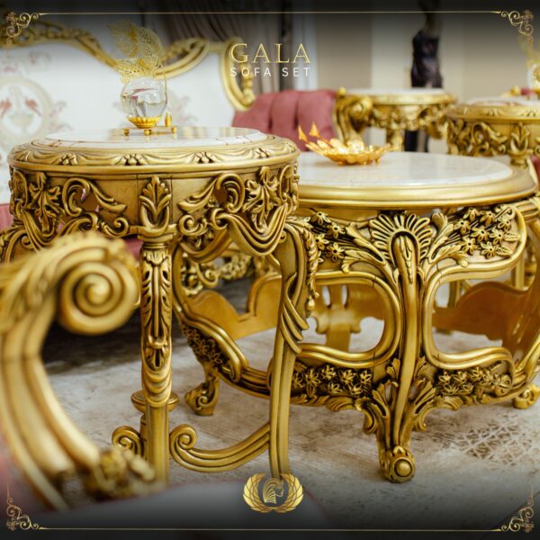 Handmade Gold Peach Gala End Table 13